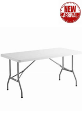 6’ white folding table